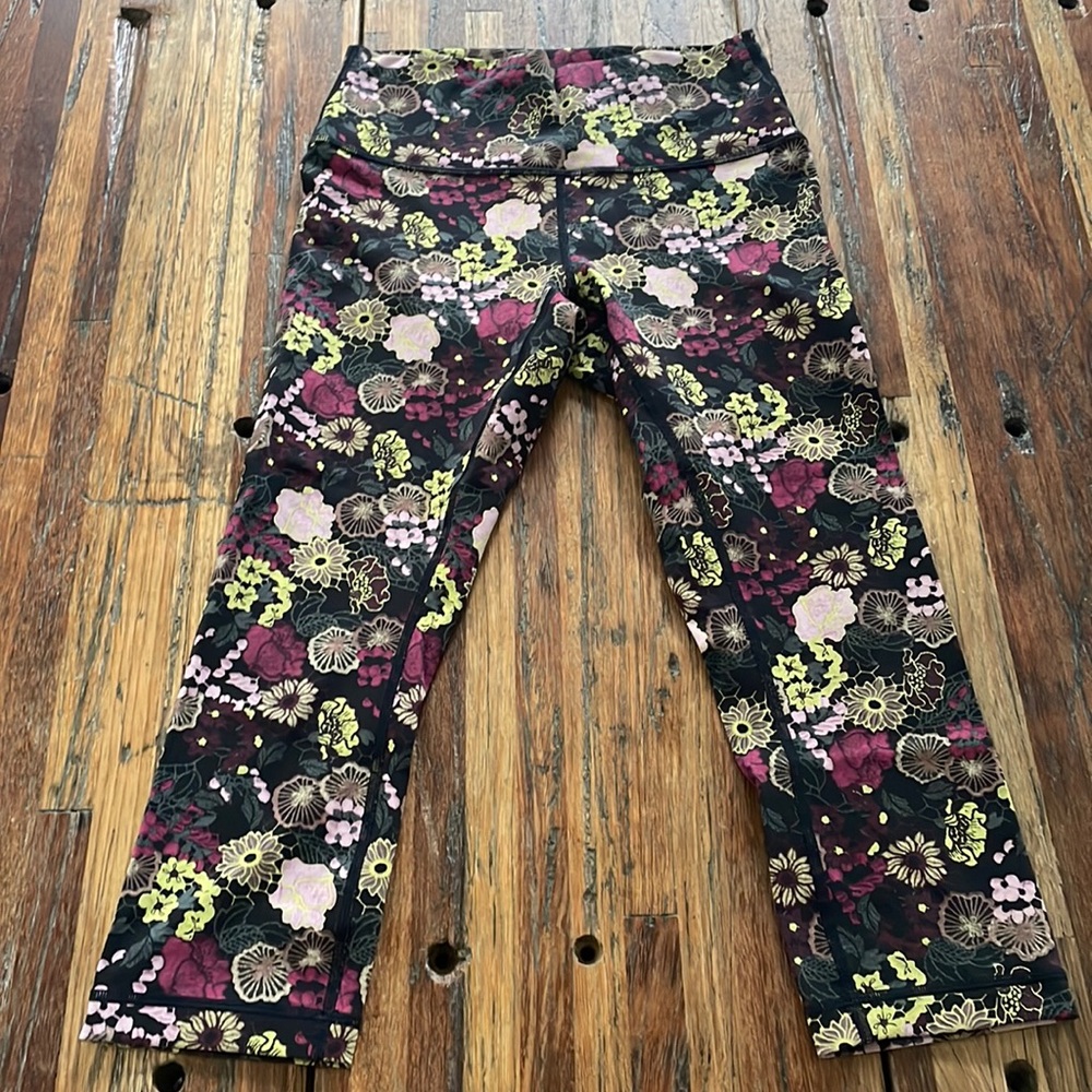 lululemon athletica Floral Leggings - Black and Multicolor